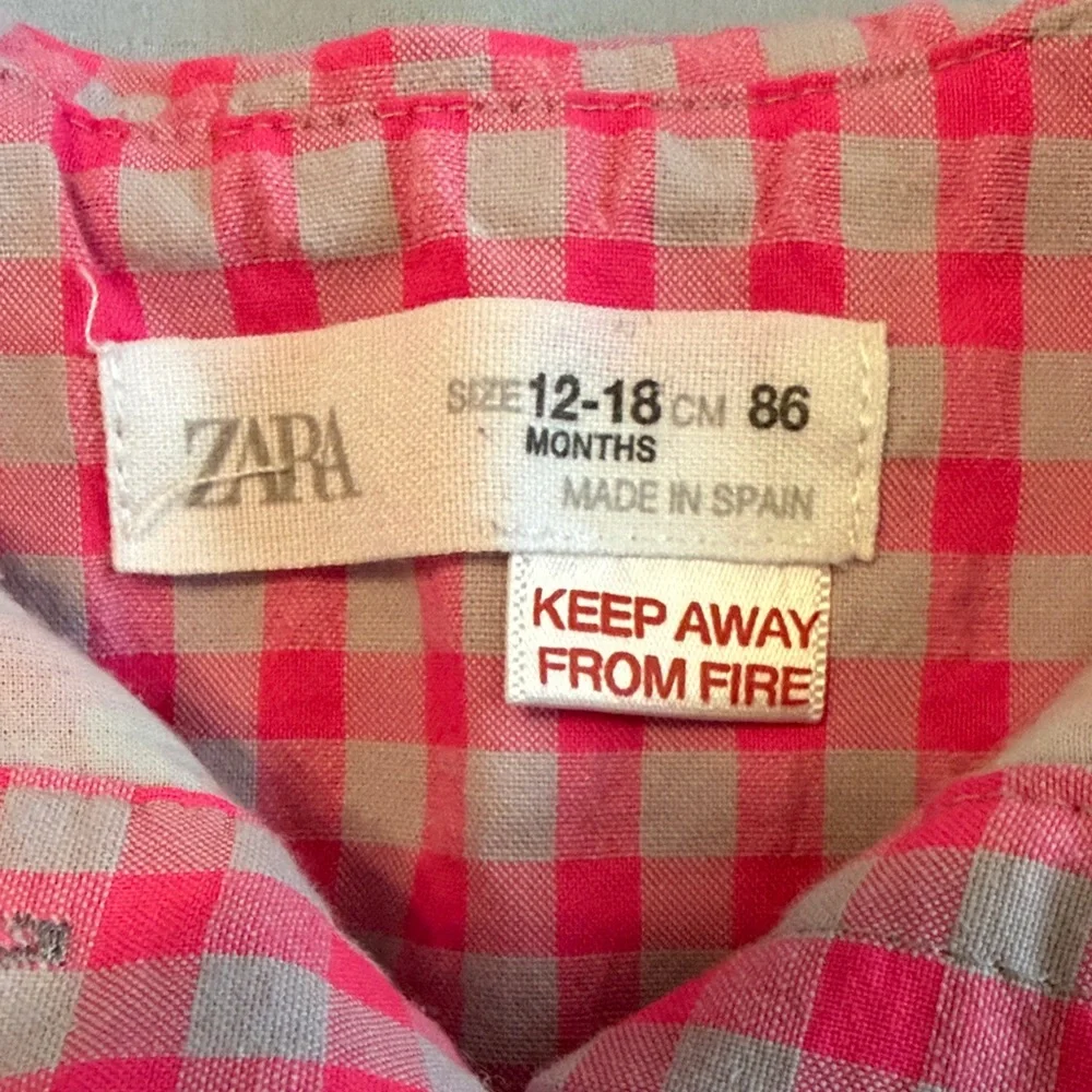 Zara Girls 12/18M Pink Checkered Dress